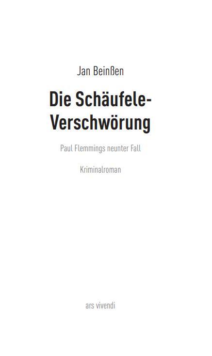 Bild: 9783869137575 | Die Schäufele-Verschwörung | Paul Flemmings neunter Fall | Jan Beinßen