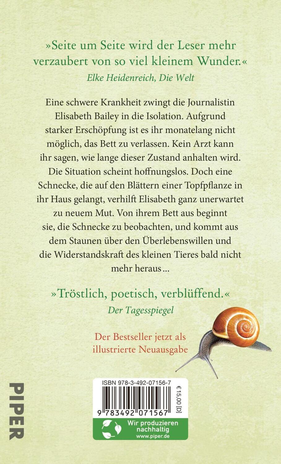 Rückseite: 9783492071567 | Das Geräusch einer Schnecke beim Essen | Elisabeth Tova Bailey | Buch