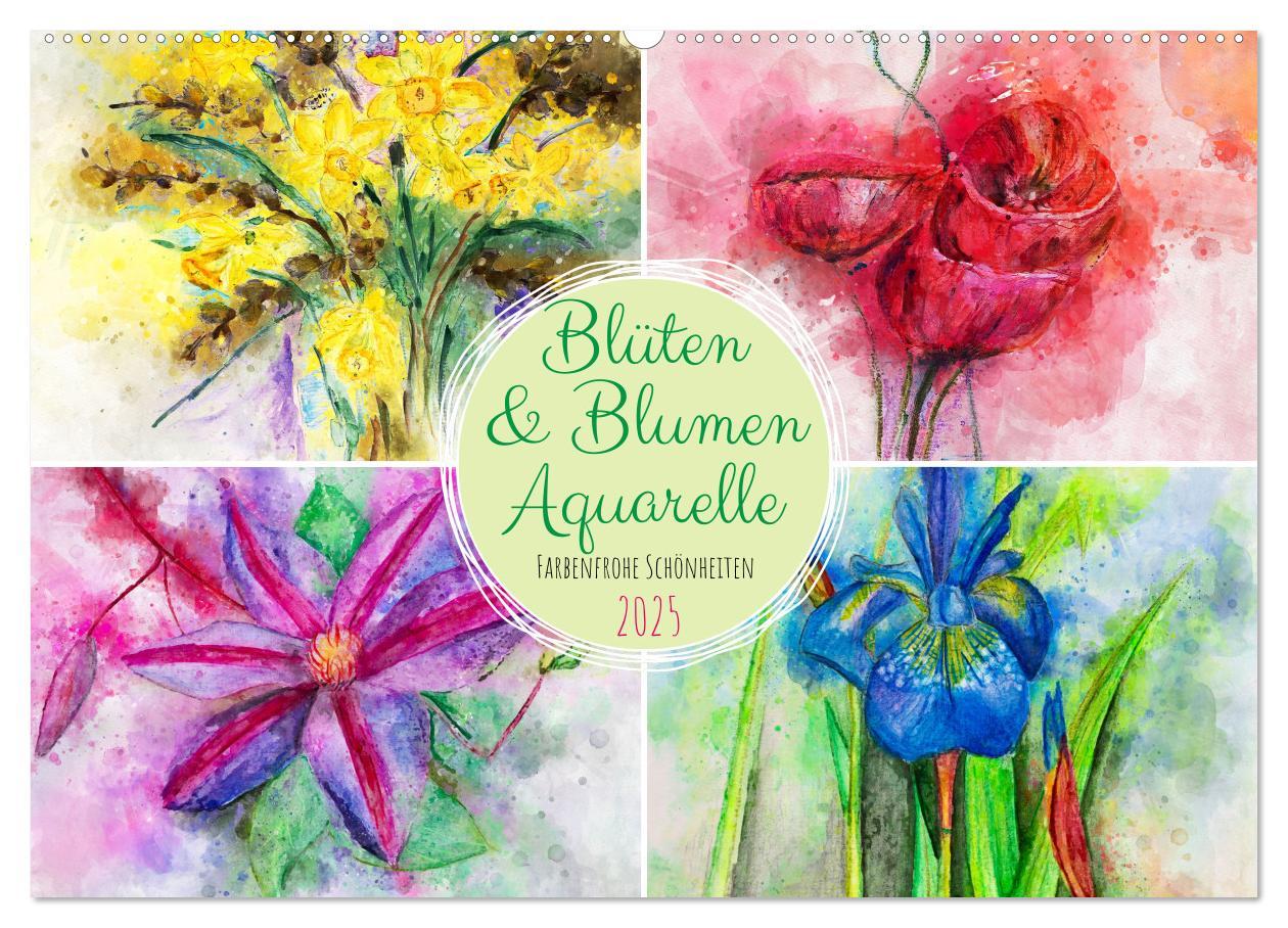 Cover: 9783383977060 | Blüten &amp; Blumen Aquarelle - Farbenfrohe Schönheiten (Wandkalender...