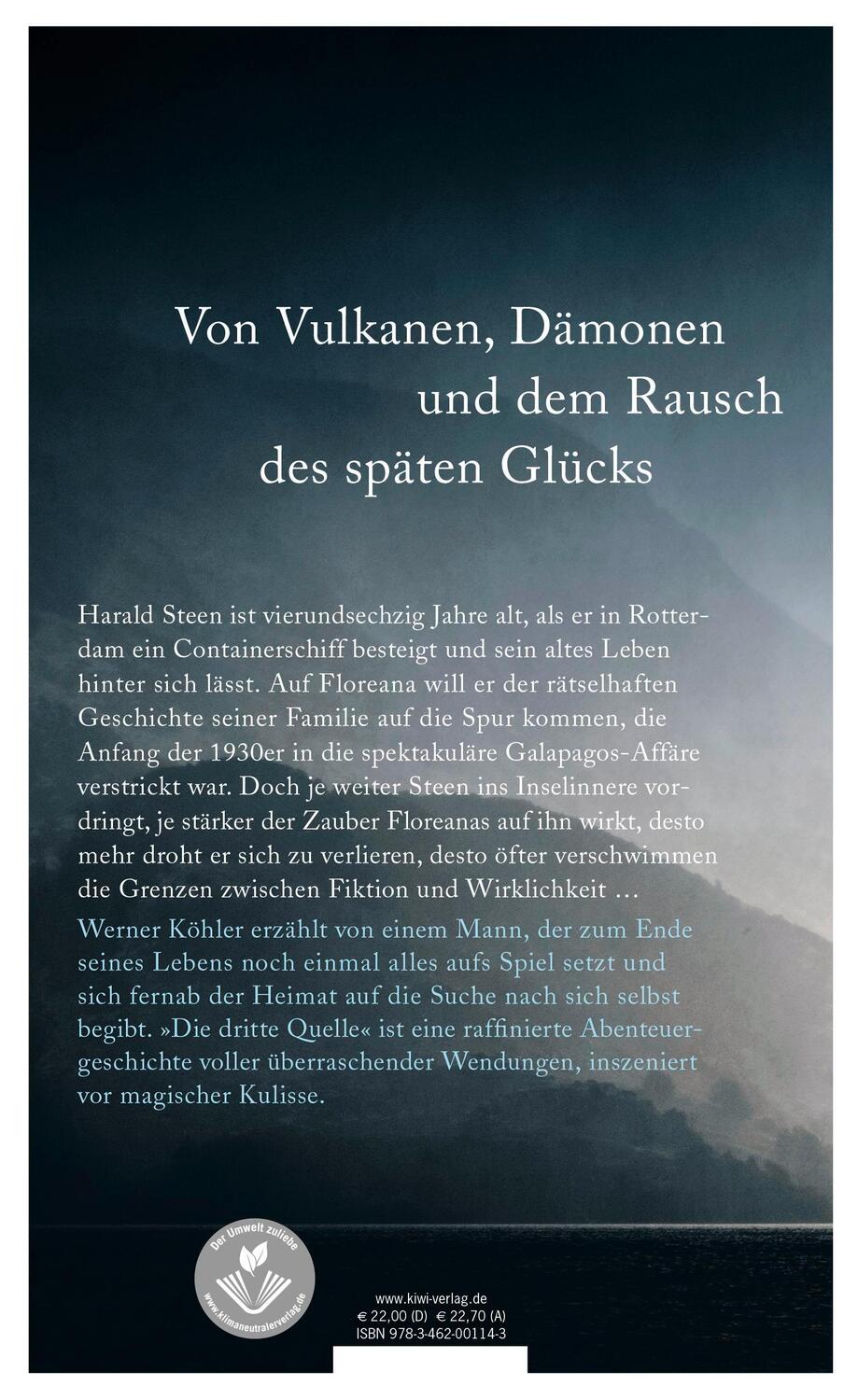 Rückseite: 9783462001143 | Die dritte Quelle | Roman | Werner Köhler | Buch | 432 S. | Deutsch