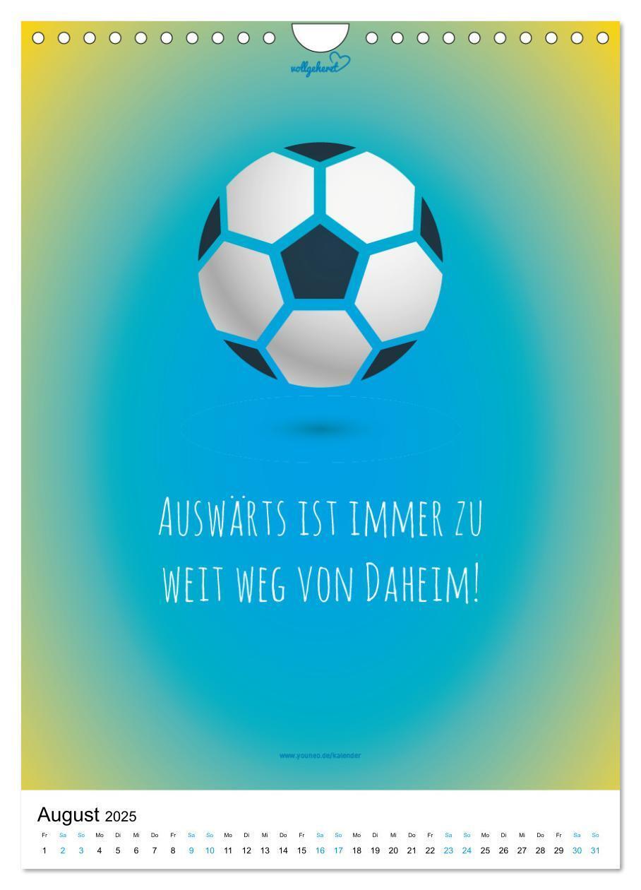 Bild: 9783435959525 | vollgeherzt: Der lustige Zitate-Wandkalender für Fußballfans und...