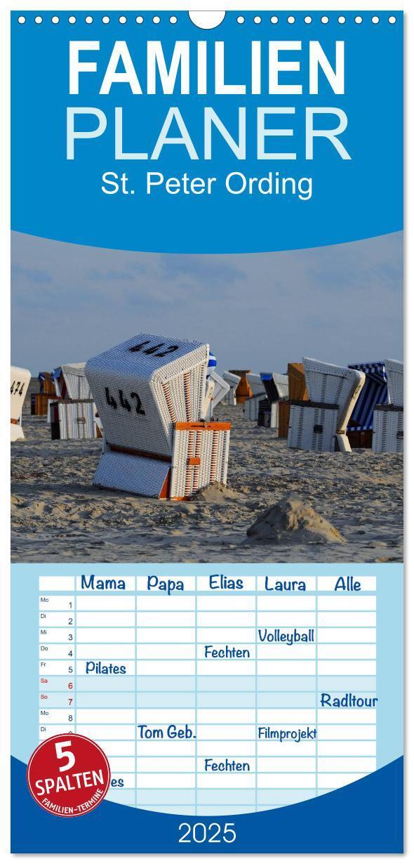 Cover: 9783457119198 | Familienplaner 2025 - St. Peter Ording mit 5 Spalten (Wandkalender,...