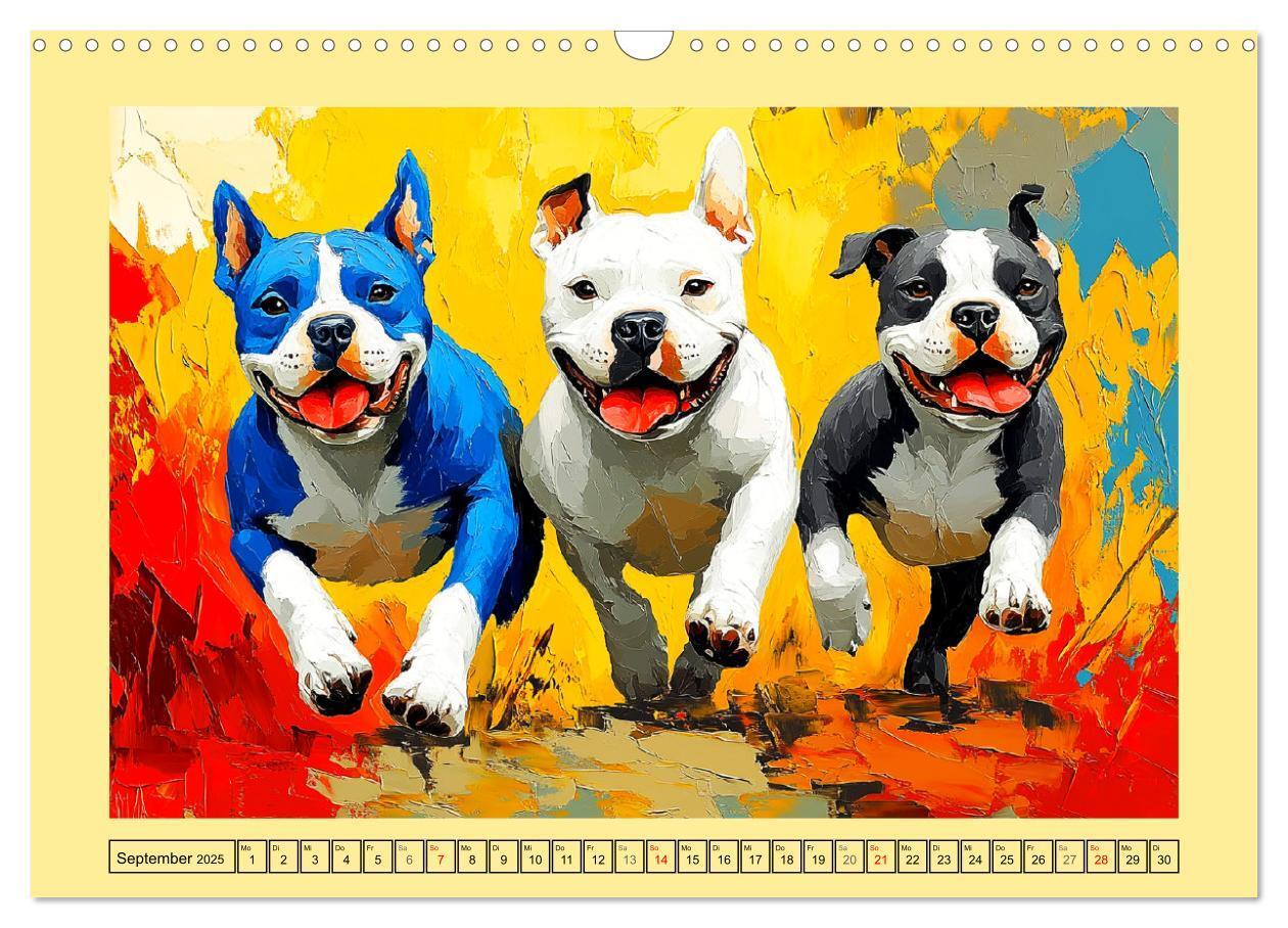 Bild: 9783457202593 | Pit Bulls und Familie. Bunte Bull Breed Schönheiten (Wandkalender...