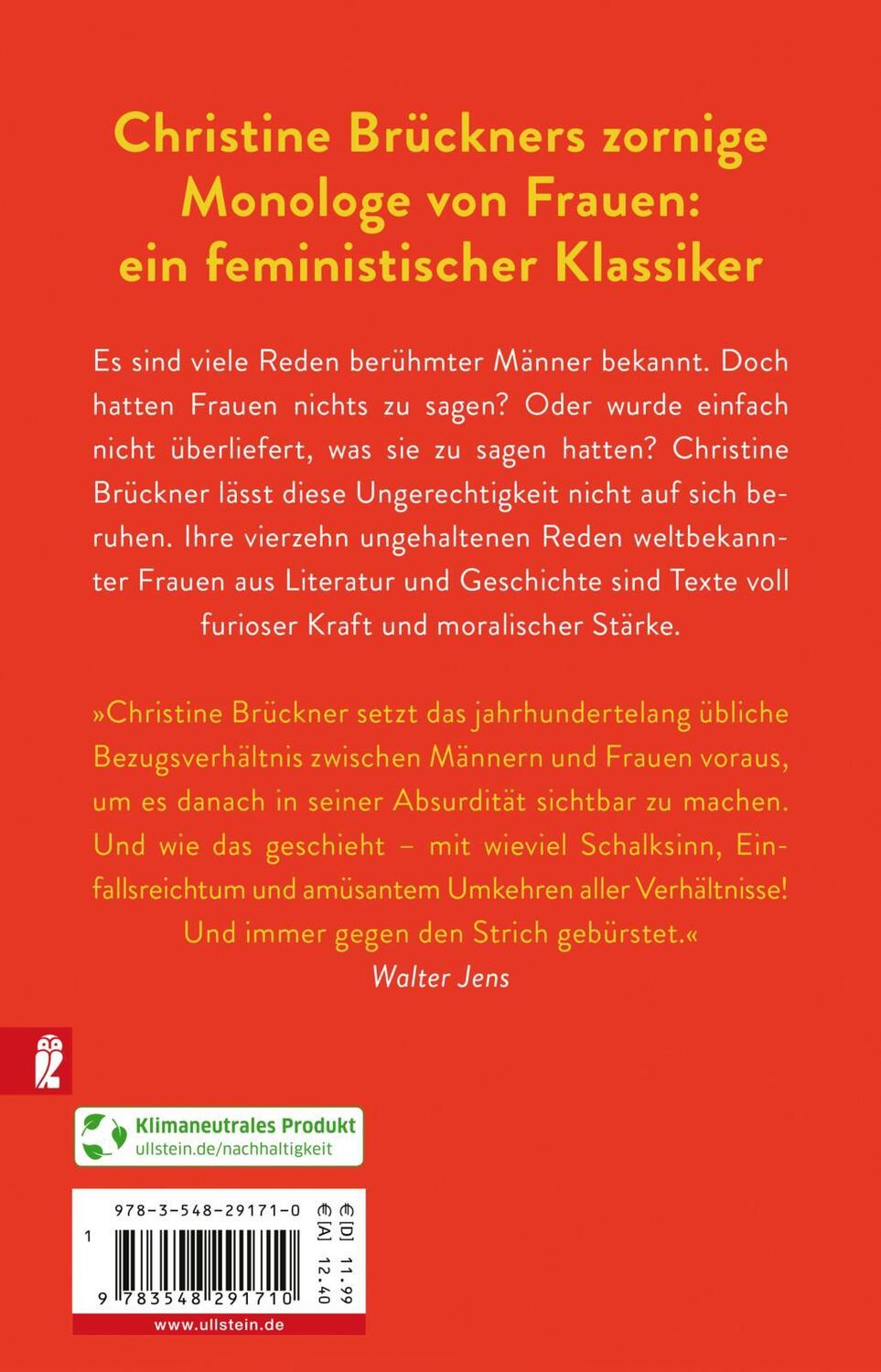 Rückseite: 9783548291710 | Wenn du geredet hättest, Desdemona | Christine Brückner | Taschenbuch