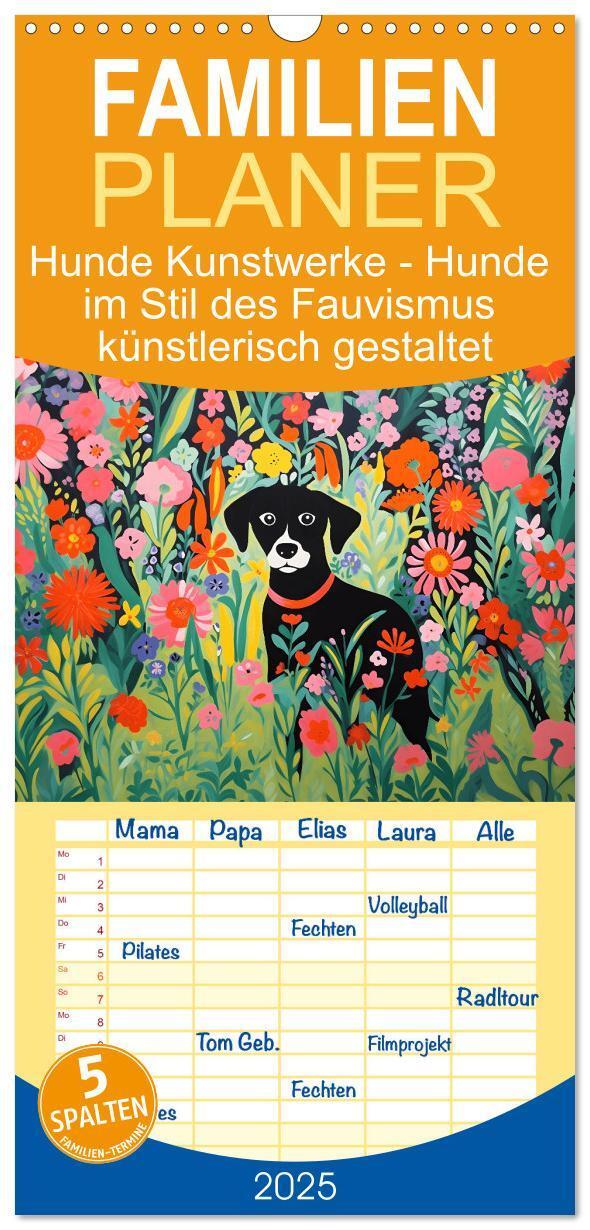 Cover: 9783457090572 | Familienplaner 2025 - Hunde Kunstwerke - Hunde im Stil des...