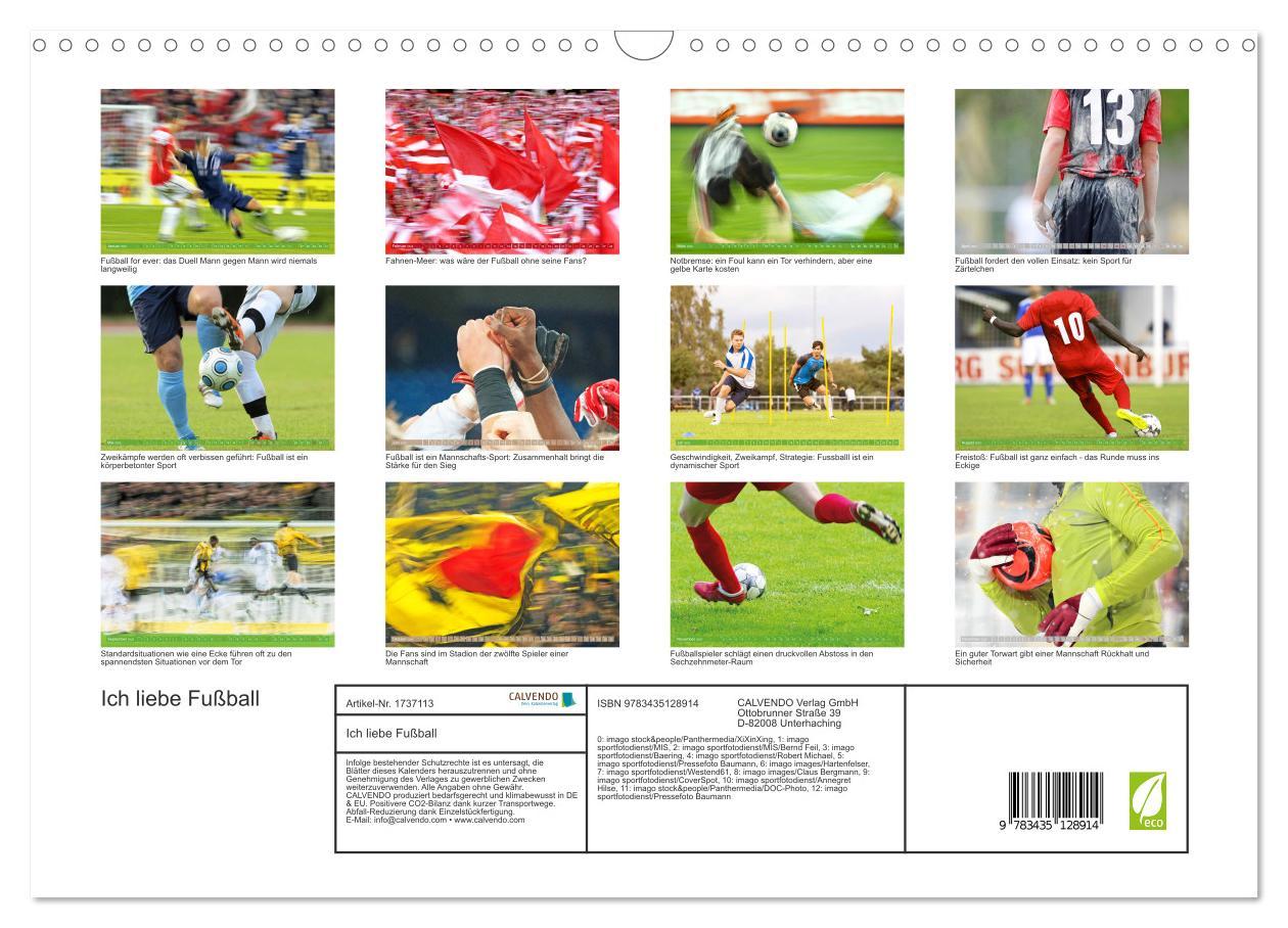 Bild: 9783435128914 | Ich liebe Fußball (Wandkalender 2025 DIN A3 quer), CALVENDO...