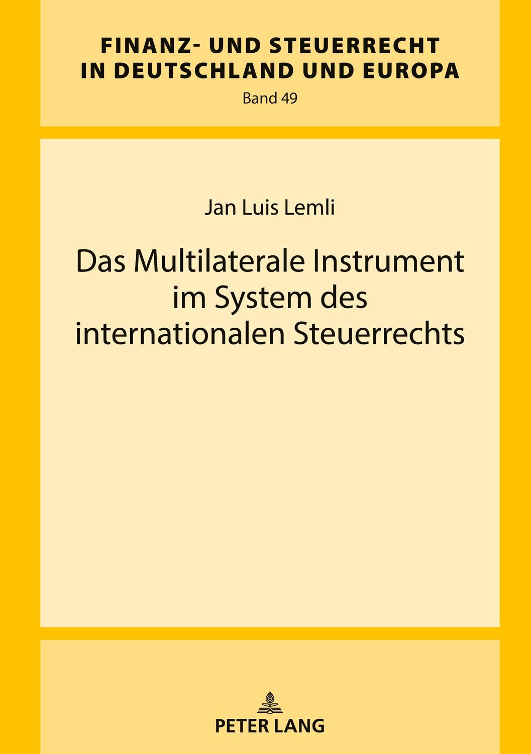 Cover: 9783631908792 | Das Multilaterale Instrument im System des internationalen...