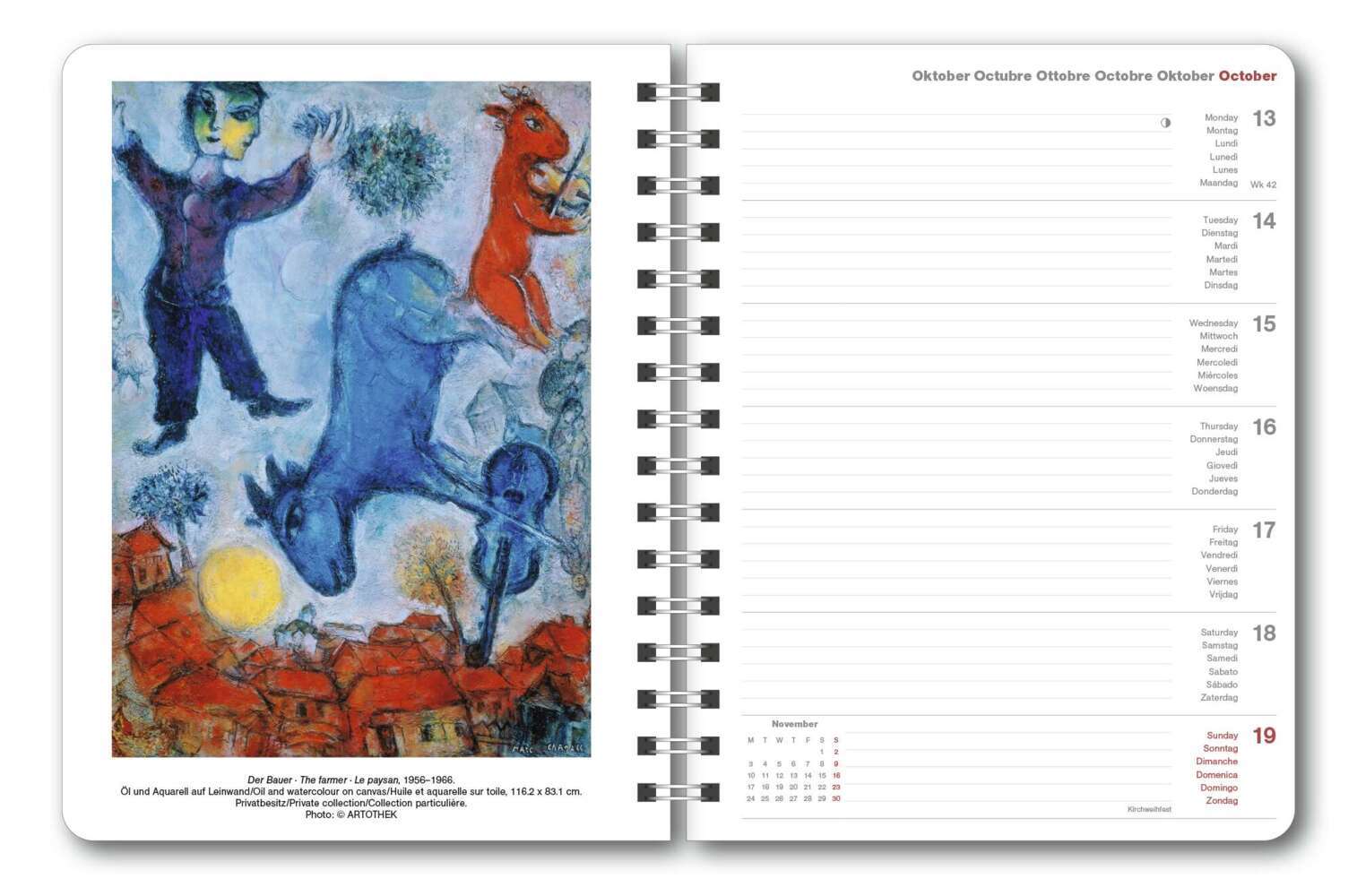 Bild: 4002725994776 | N NEUMANNVERLAGE - Marc Chagall 2025 Diary, 16,5x21,6cm,...