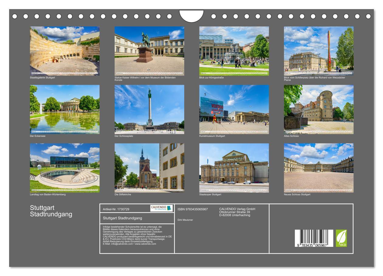 Bild: 9783435065967 | Stuttgart Stadtrundgang (Wandkalender 2025 DIN A4 quer), CALVENDO...