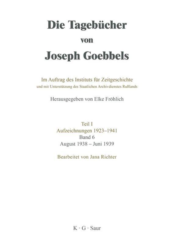 Cover: 9783598237362 | August 1938 - Juni 1939 | Jana Richter | Buch | 425 S. | Deutsch