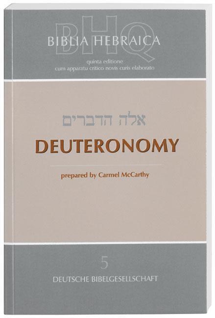 Cover: 9783438052650 | Biblia Hebraica Quinta (BHQ). Deuteronomy | Carmel McCarthy | Buch