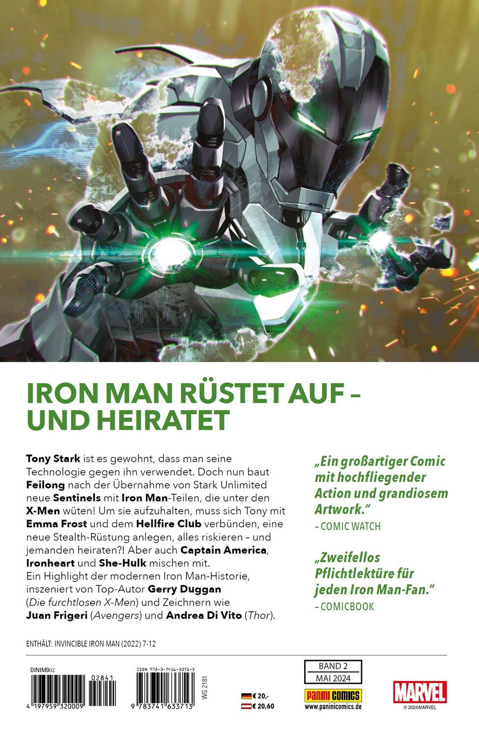 Rückseite: 9783741633713 | Der unbesiegbare Iron Man | Bd. 2: Mr. und Mrs. Stark | Duggan (u. a.)