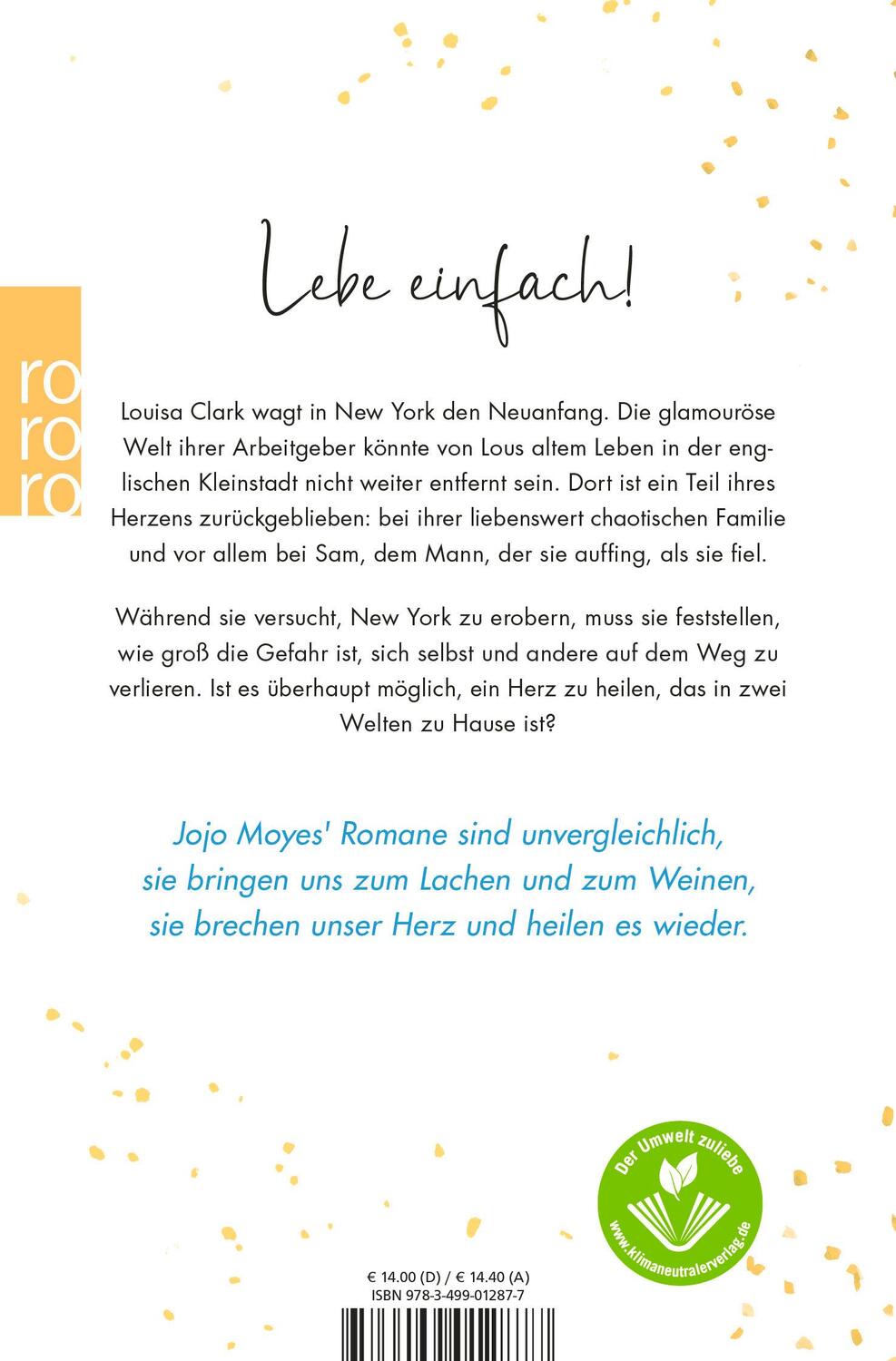 Rückseite: 9783499012877 | Mein Herz in zwei Welten | Jojo Moyes | Taschenbuch | Lou | 592 S.