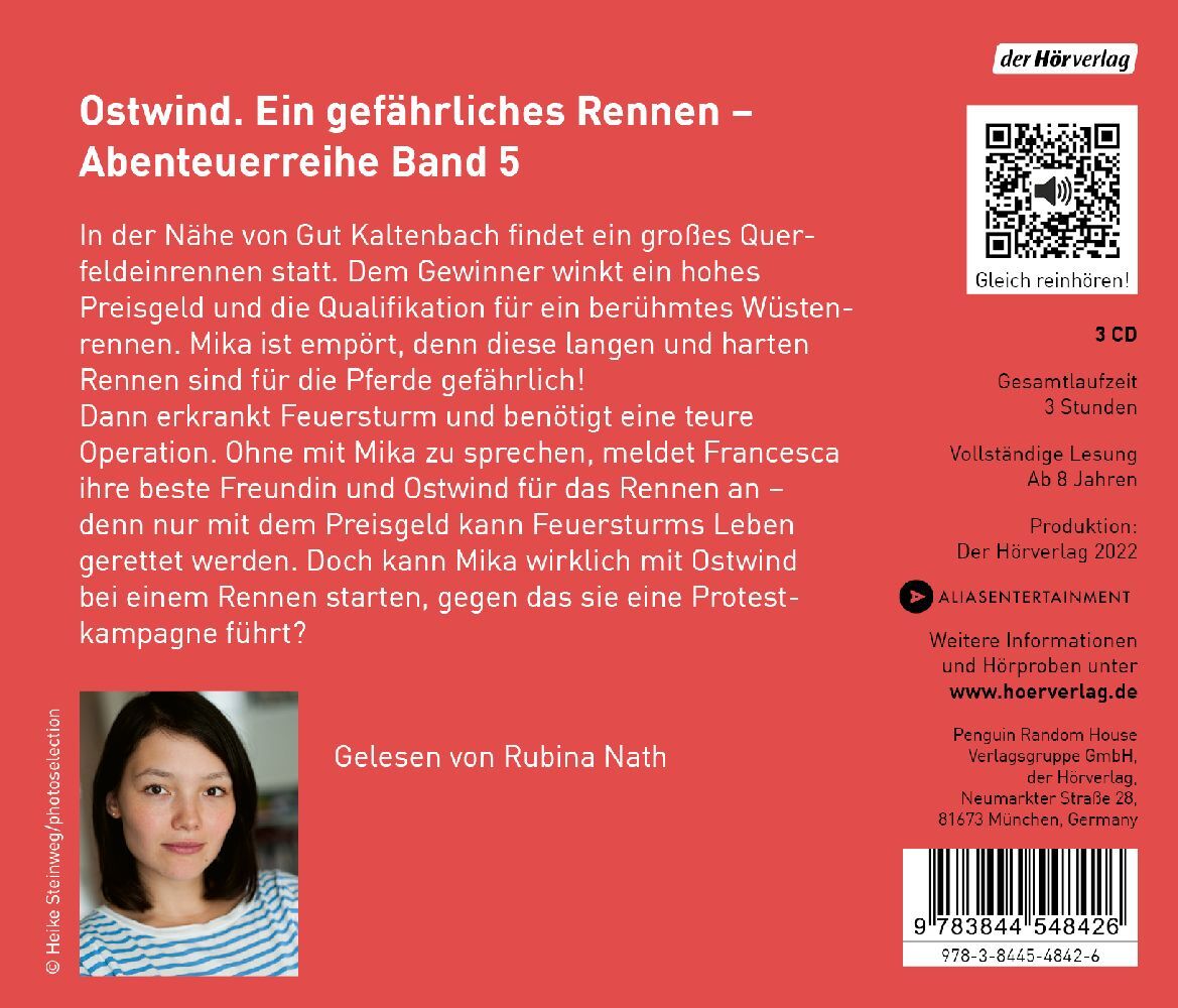 Bild: 9783844548426 | Ostwind - Ein gefährliches Rennen, 3 Audio-CD | Abenteuerreihe 5 | CD