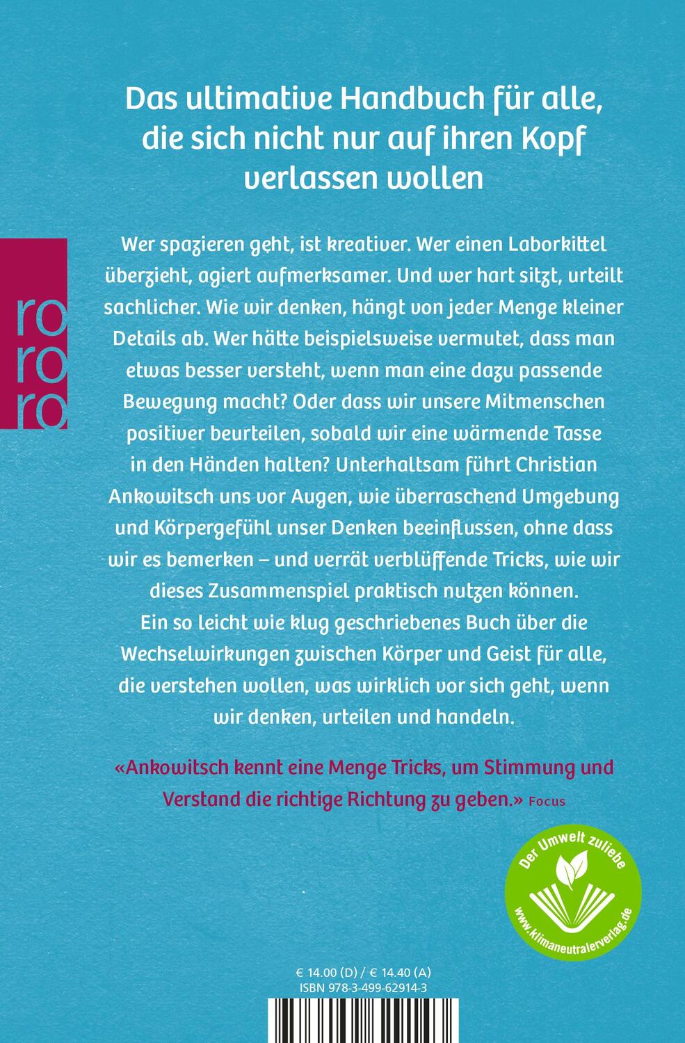 Rückseite: 9783499629143 | Warum Einstein niemals Socken trug | Christian Ankowitsch | Buch