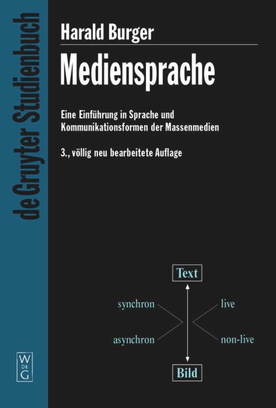 Cover: 9783110173536 | Mediensprache | Harald Burger | Buch | X | Deutsch | 2005 | De Gruyter