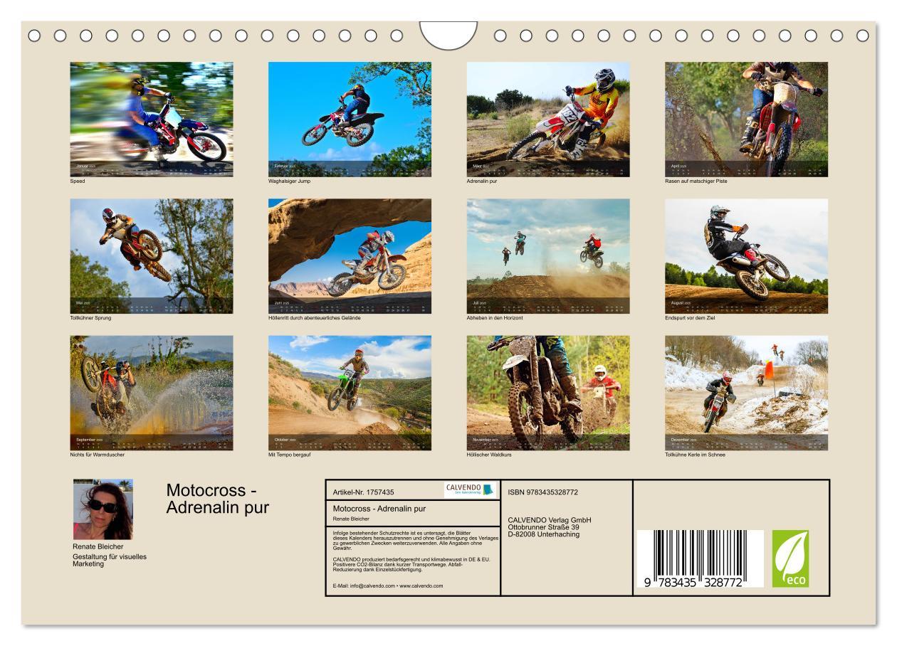 Bild: 9783435328772 | Motocross - Adrenalin pur (Wandkalender 2025 DIN A4 quer), CALVENDO...