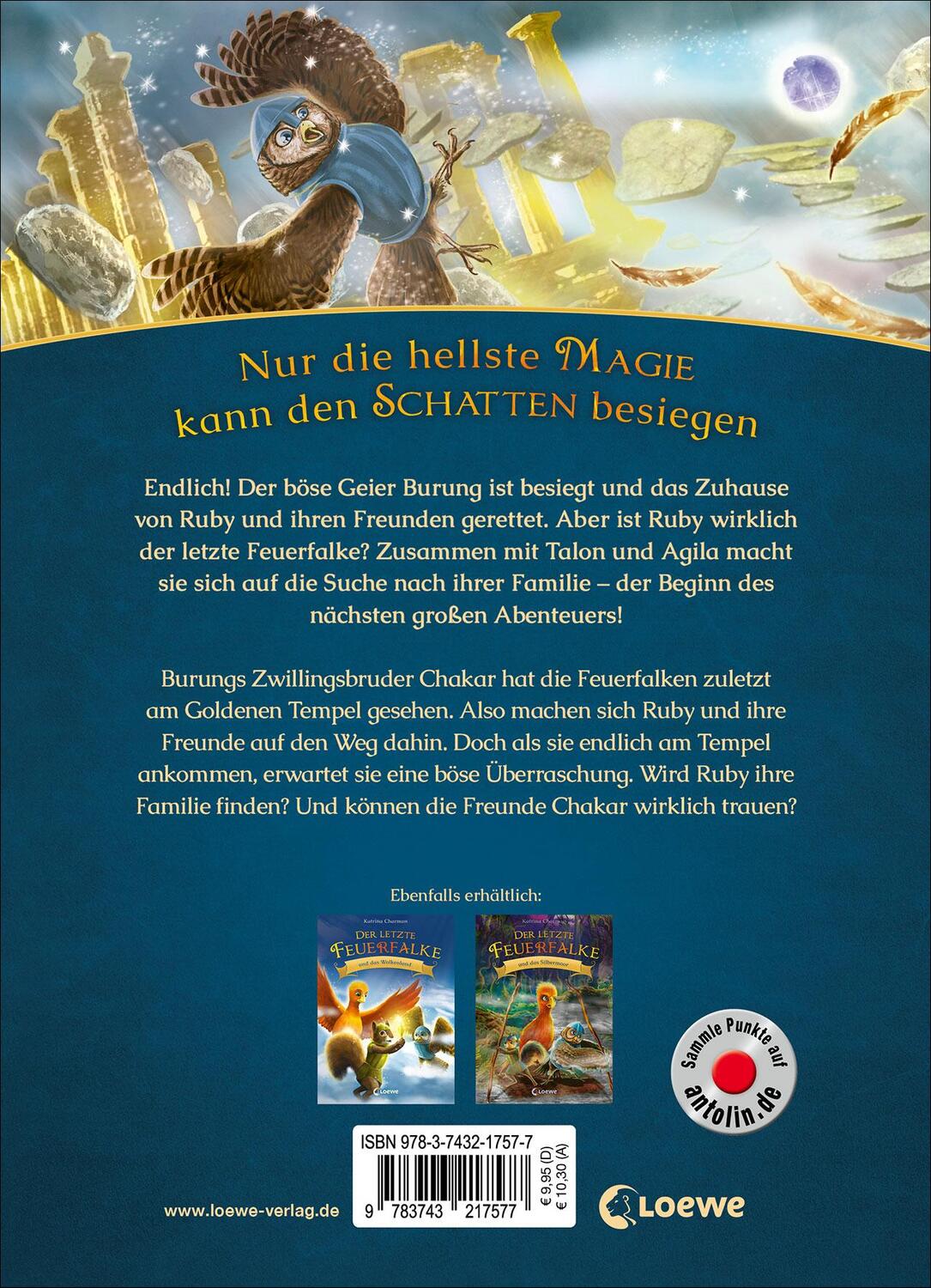 Rückseite: 9783743217577 | Der letzte Feuerfalke und der goldene Tempel (Band 9) | Charman | Buch