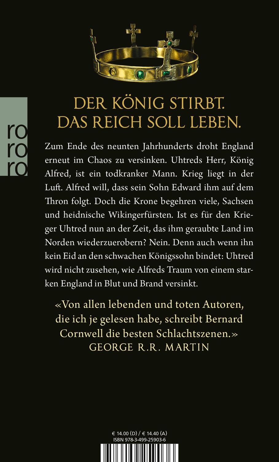 Rückseite: 9783499259036 | Der sterbende König. Uhtred 06 | Historischer Roman | Bernard Cornwell