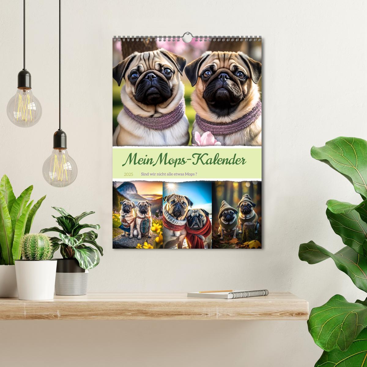 Bild: 9783435875146 | Mein Mops-Kalender (Wandkalender 2025 DIN A3 hoch), CALVENDO...