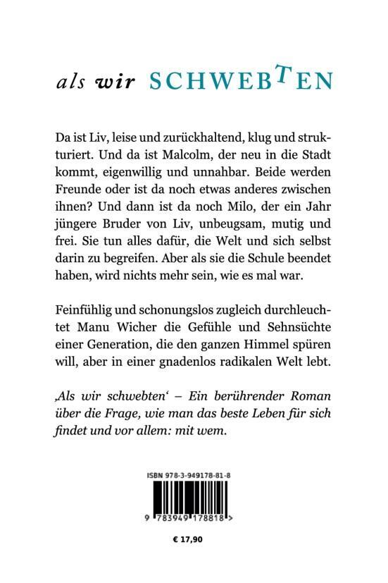 Rückseite: 9783949178818 | Als wir schwebten | Manuela Wicher | Taschenbuch | Deutsch | 2024