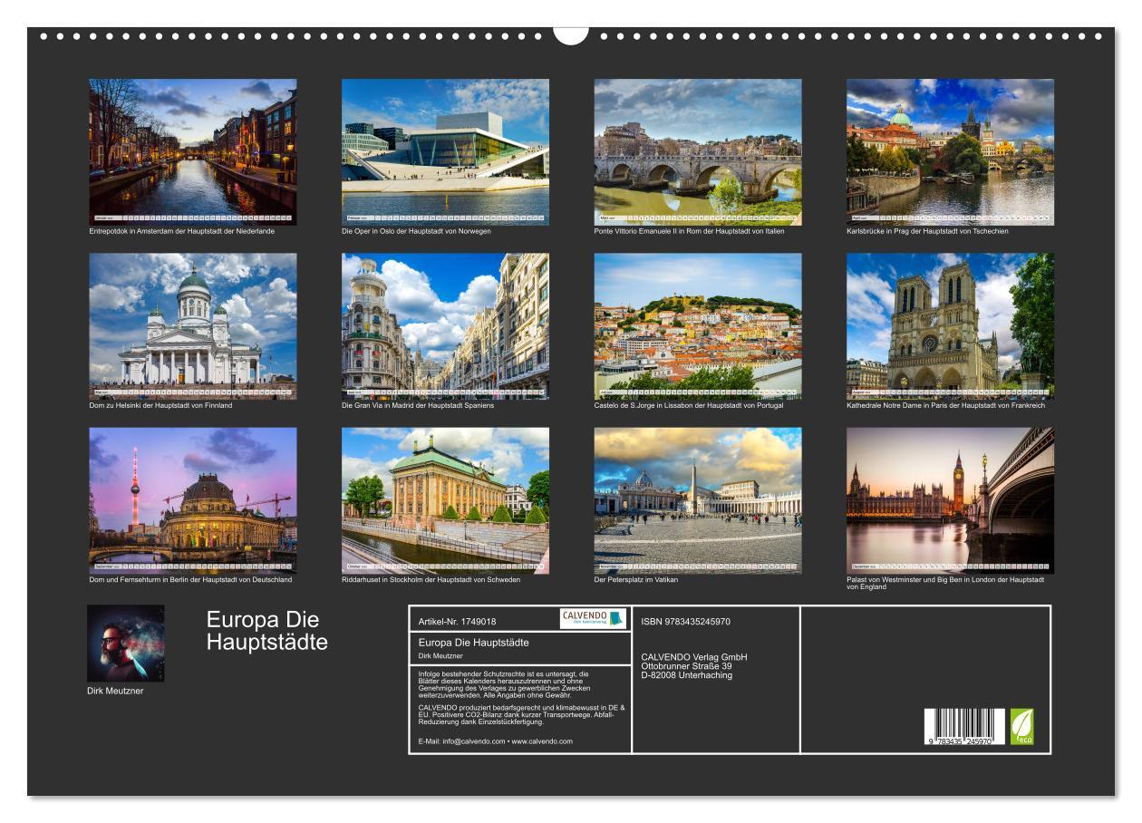 Bild: 9783435245970 | Europa Die Hauptstädte (Wandkalender 2025 DIN A2 quer), CALVENDO...