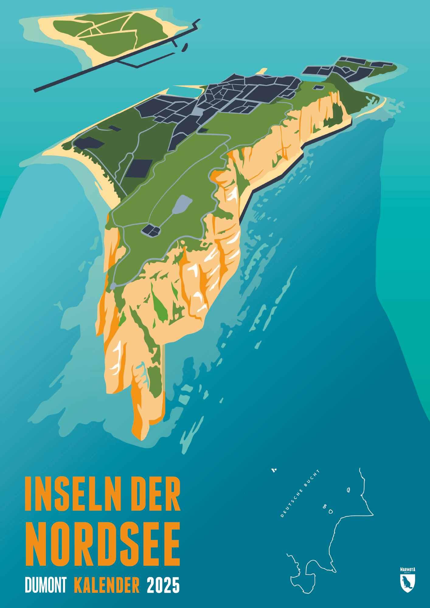 Cover: 4250809653969 | Marmota: Inseln der Nordsee 2025 - Wandkalender - Inselkarten -...