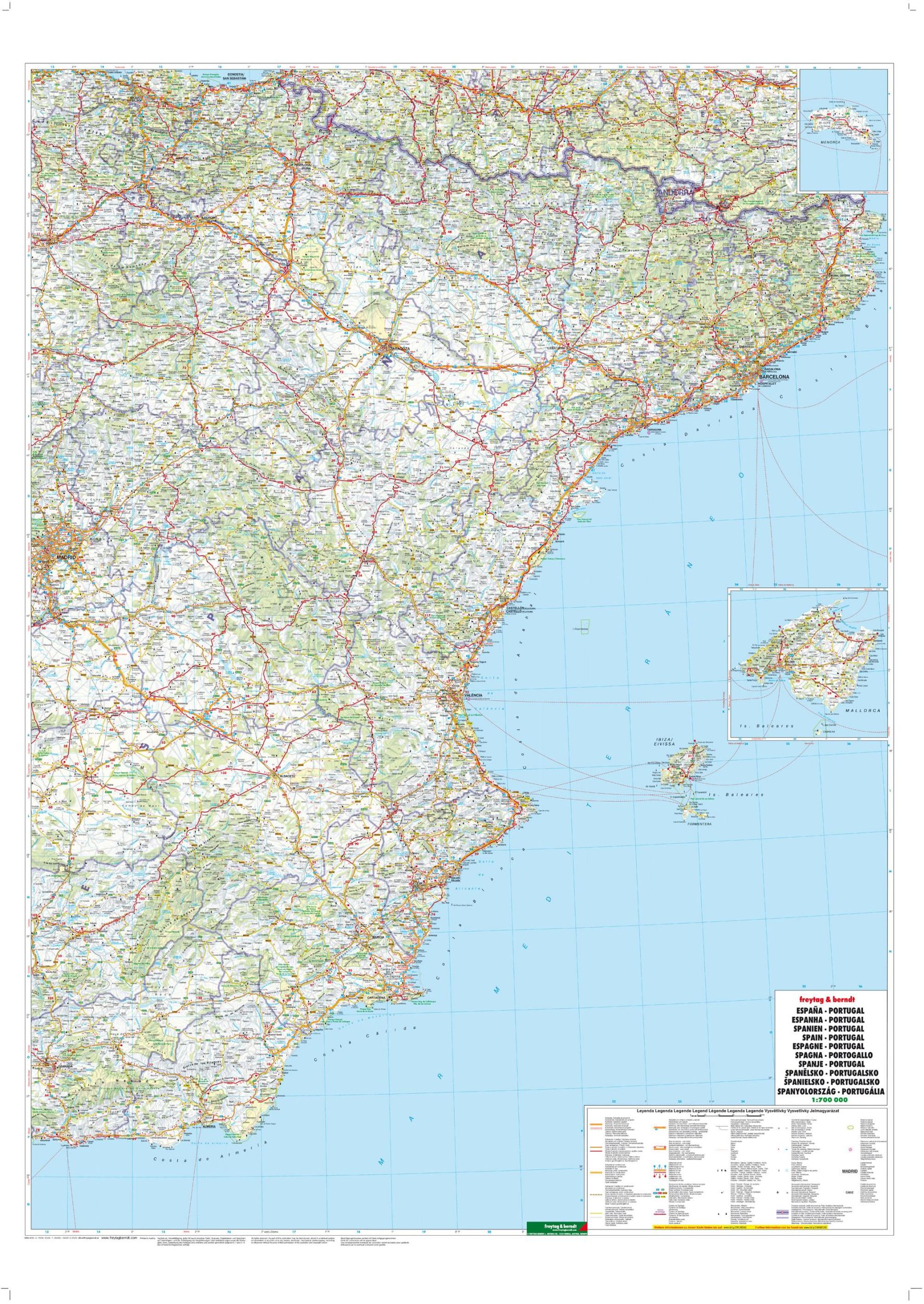 Bild: 9783707901597 | Spanien / Portugal 1 : 700 000 | freytag &amp; berndt | (Land-)Karte