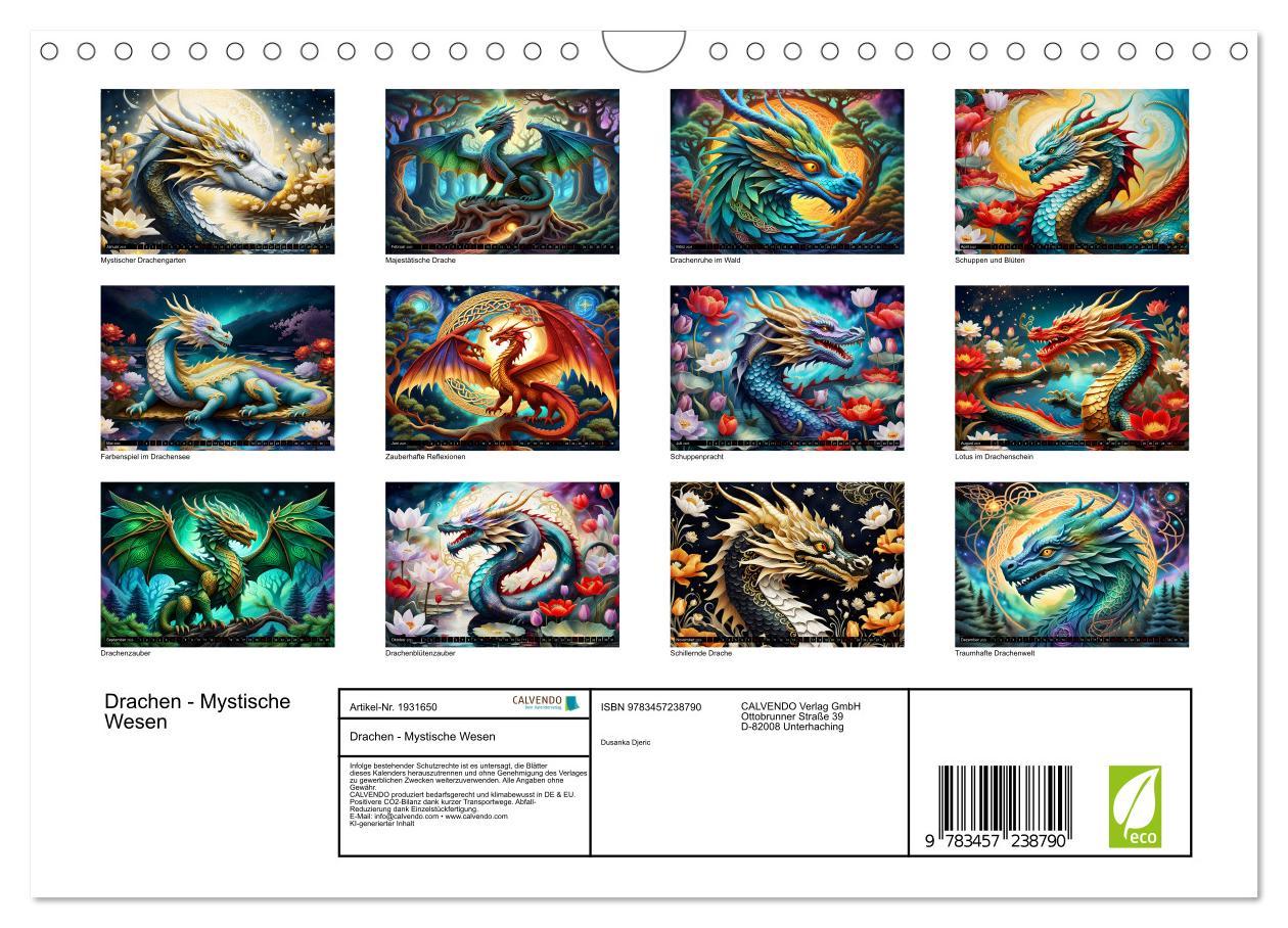 Bild: 9783457238790 | Drachen - Mystische Wesen (Wandkalender 2025 DIN A4 quer), CALVENDO...