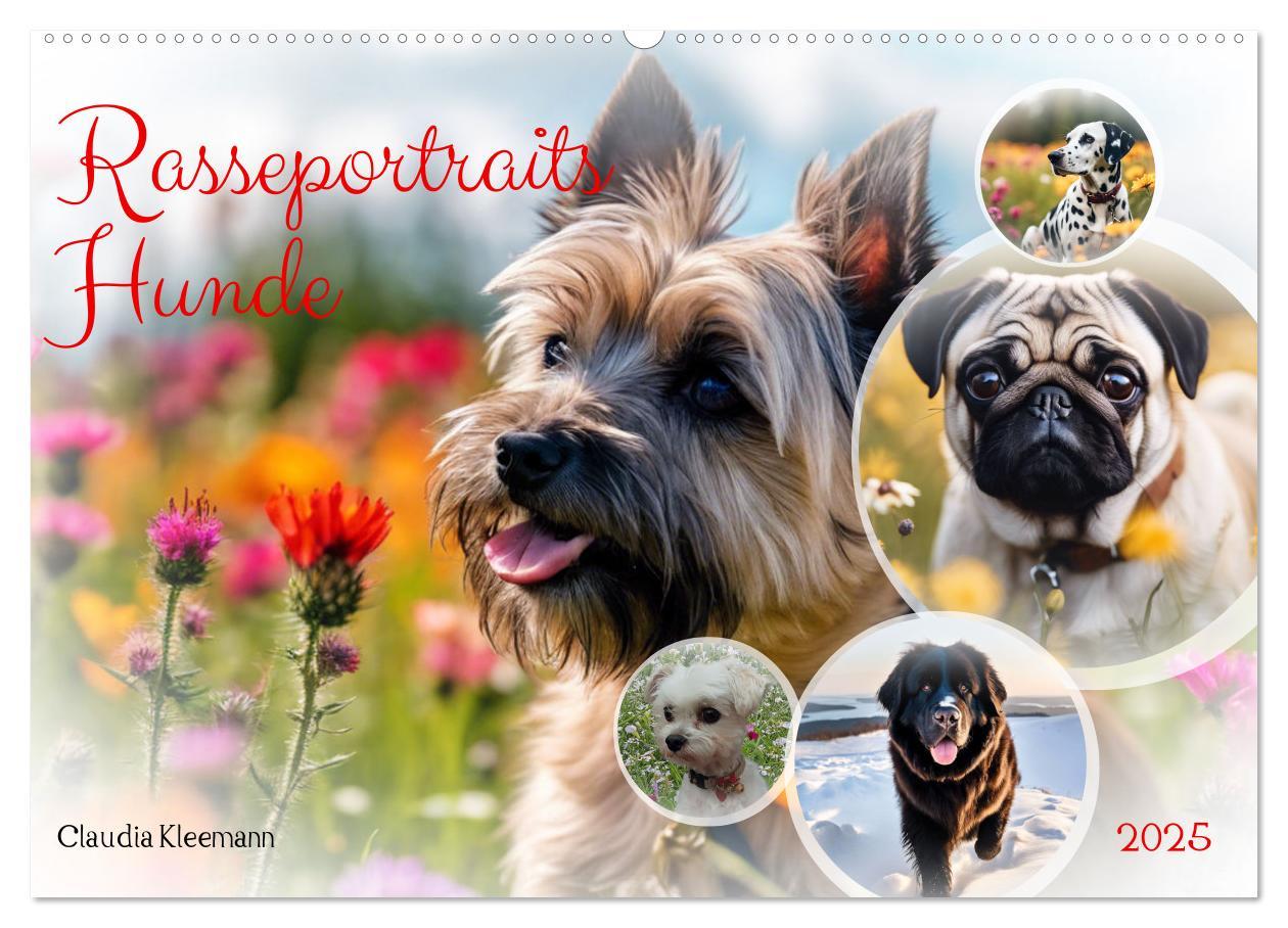 Cover: 9783435380619 | Rasseportraits - Hunde (Wandkalender 2025 DIN A2 quer), CALVENDO...