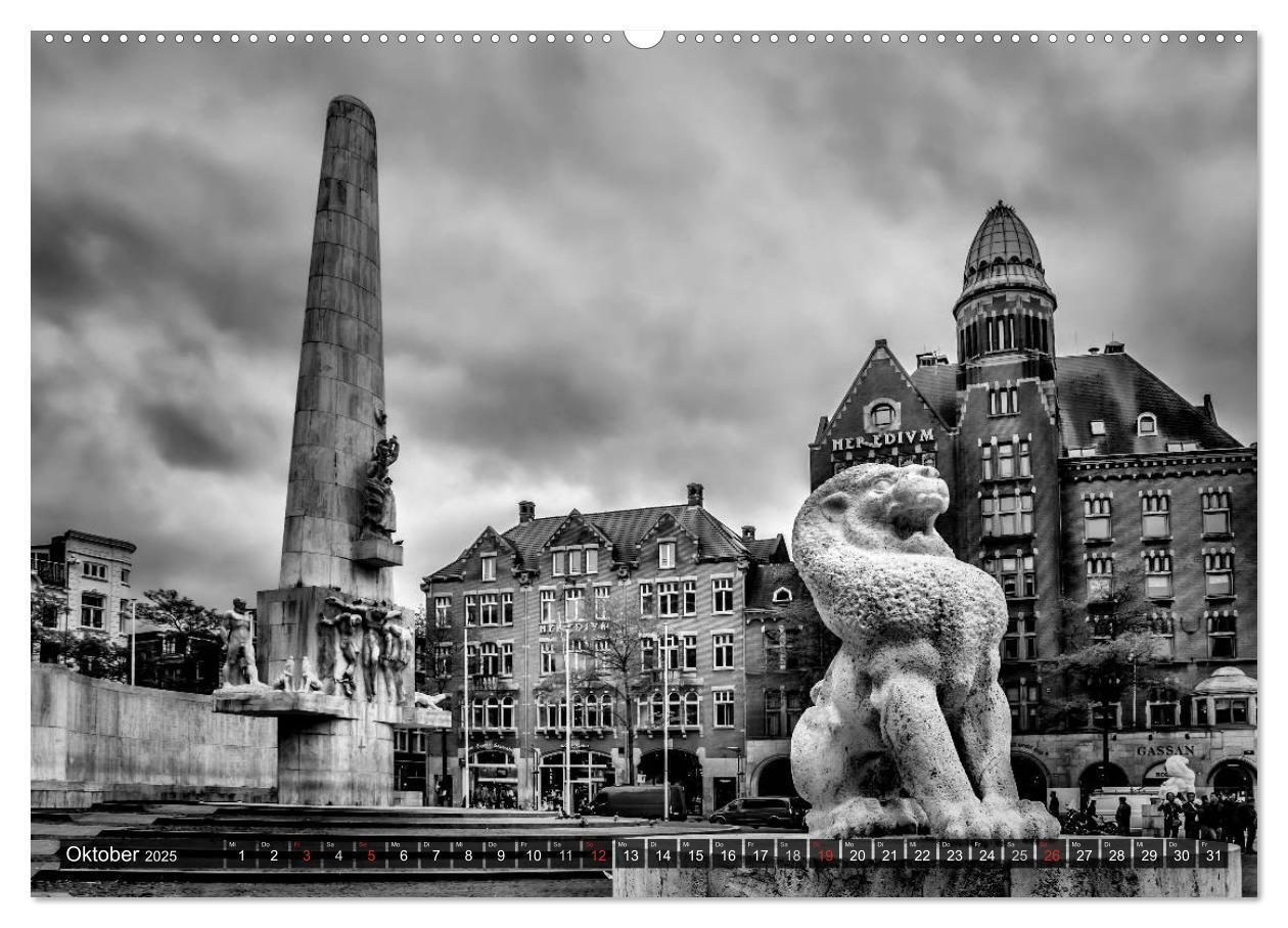 Bild: 9783435582198 | AMSTERDAM Stadtherz in Monochrom (Wandkalender 2025 DIN A2 quer),...