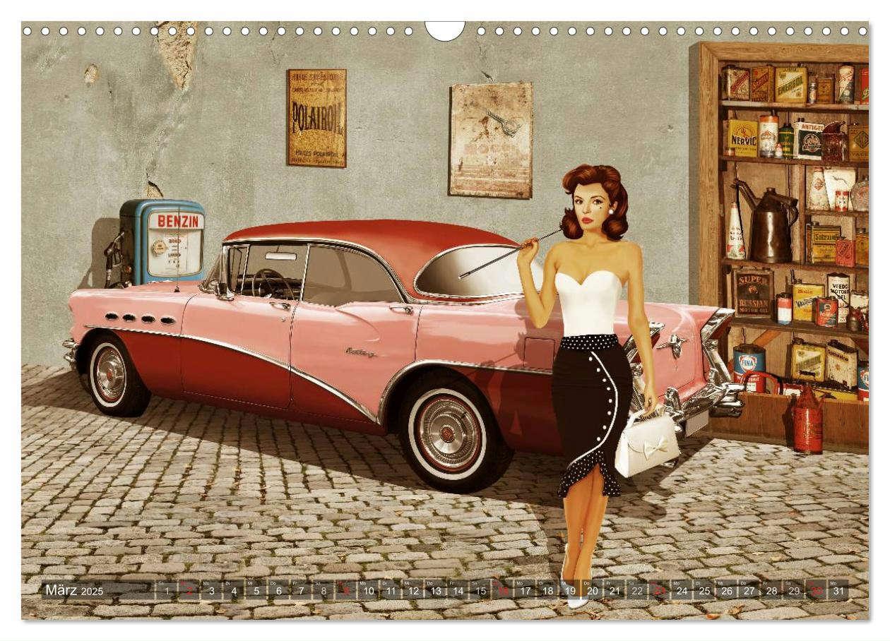 Bild: 9783435588046 | Pin-Up Girls und Oldtimer by Mausopardia (Wandkalender 2025 DIN A3...