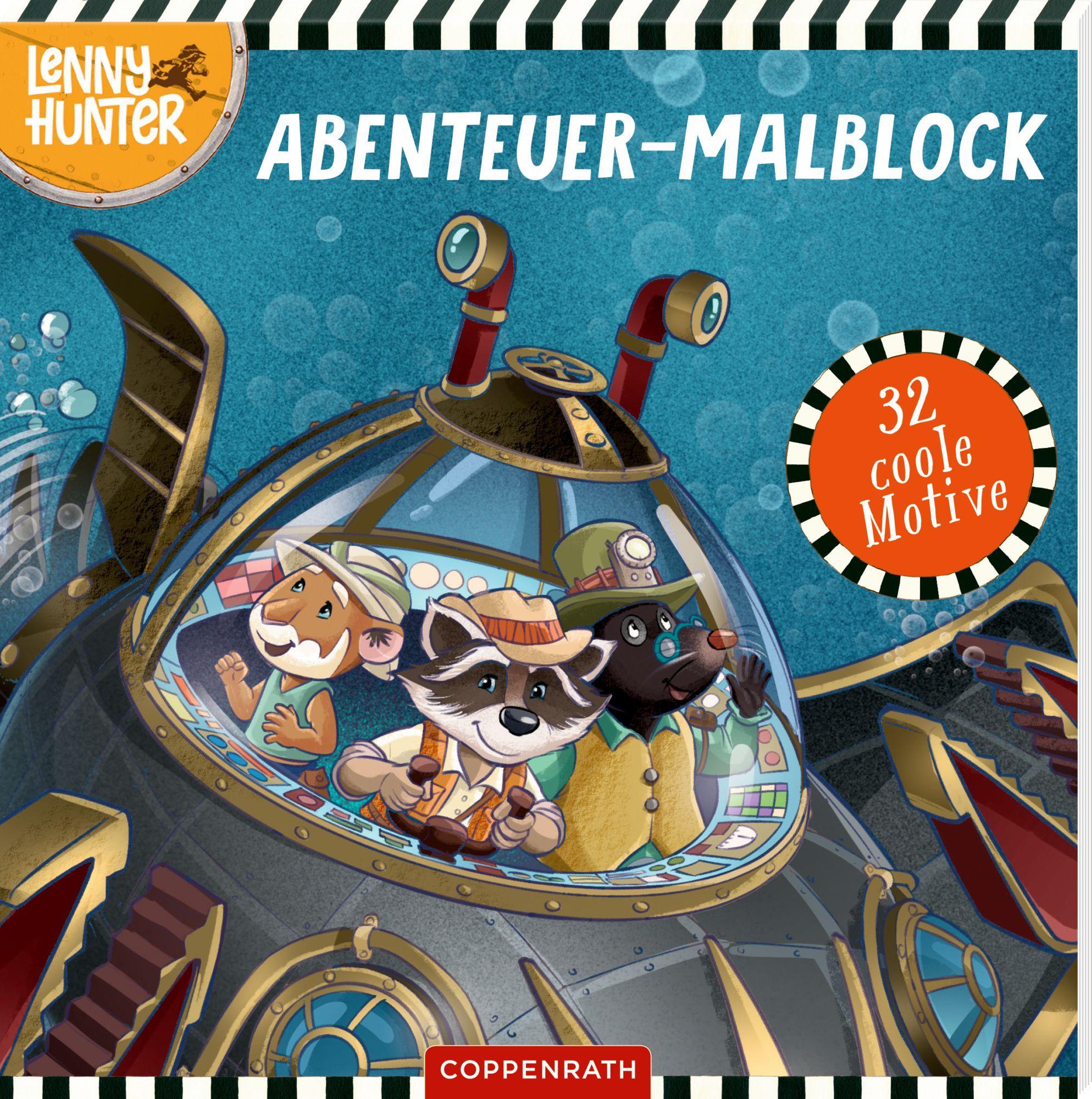 Cover: 9783649646914 | Abenteuer-Malblock (Lenny Hunter) | 32 coole Ausmalbilder | Neuendorf