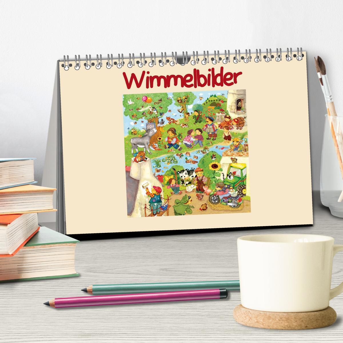 Bild: 9783435823772 | Wimmelbilder (Tischkalender 2025 DIN A5 quer), CALVENDO Monatskalender