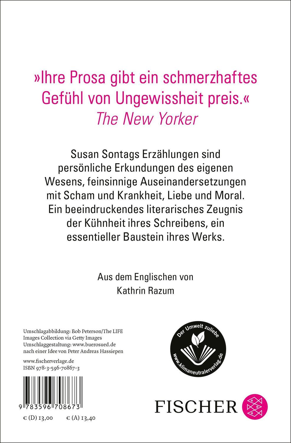 Rückseite: 9783596708673 | Wie wir jetzt leben | Erzählungen | Susan Sontag | Taschenbuch | 2023