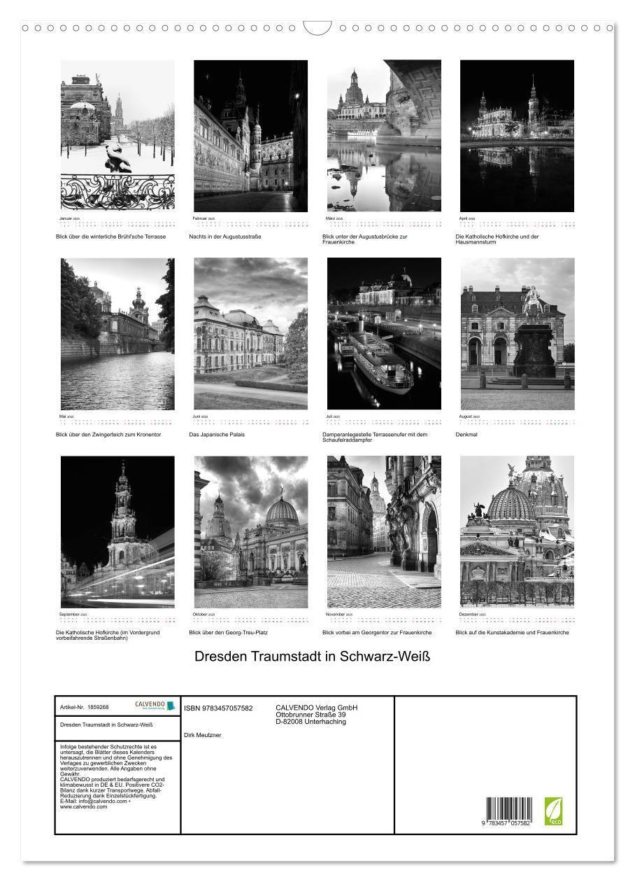 Bild: 9783457057582 | Dresden Traumstadt in Schwarz-Weiß (Wandkalender 2025 DIN A2 hoch),...