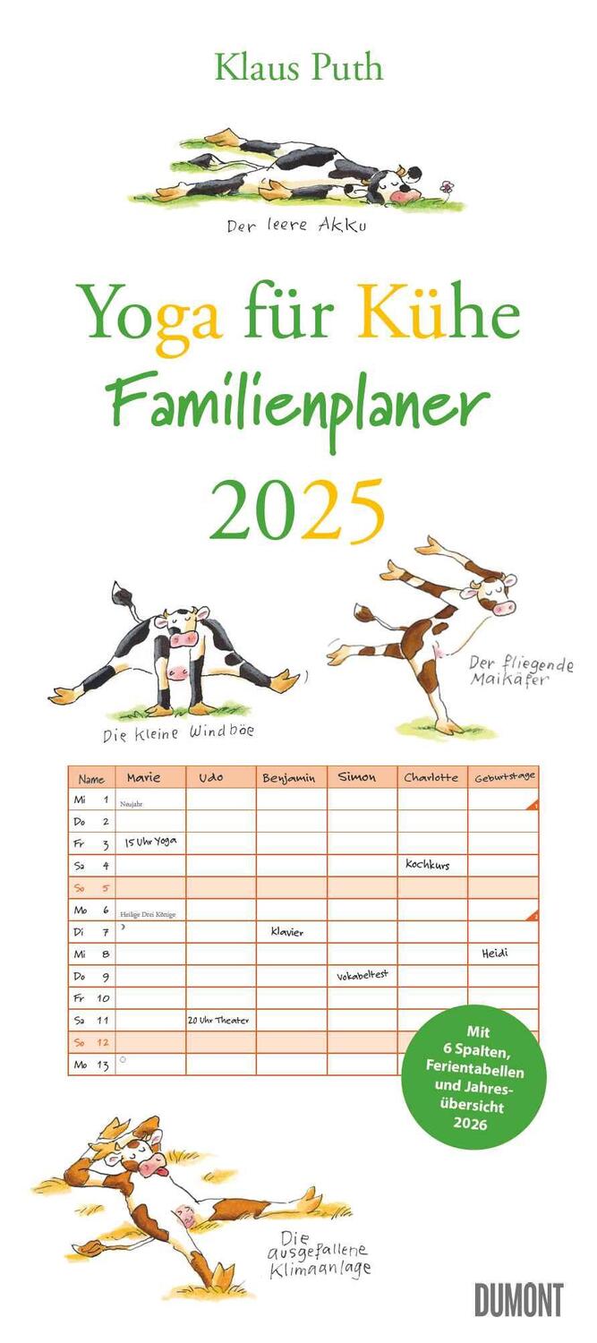 Cover: 4250809653600 | Yoga für Kühe Familienplaner 2025 - Wandkalender -...