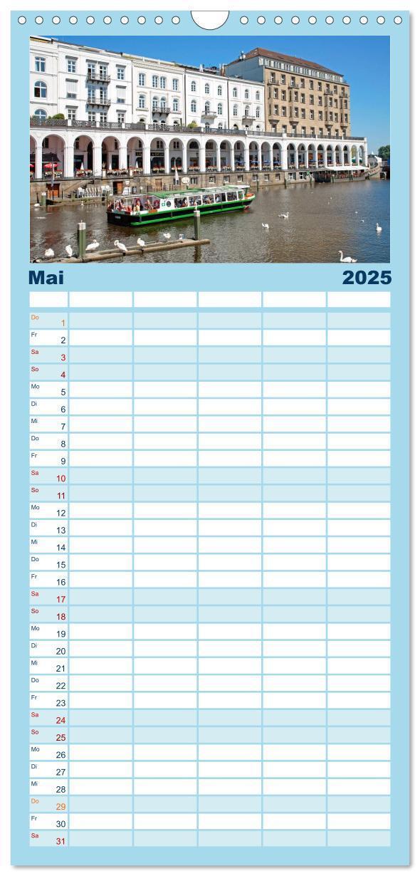 Bild: 9783457125809 | Familienplaner 2025 - Hamburg mit 5 Spalten (Wandkalender, 21 x 45...