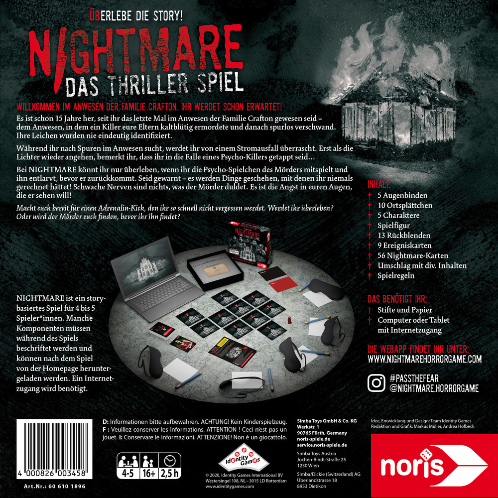 Bild: 4000826003458 | Nightmare Das Thriller Spiel (Spiel) | Spiel | In Faltschachtel | 2020