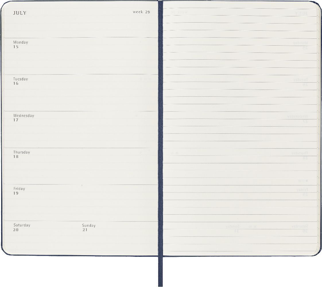 Bild: 8056598856613 | Moleskine 12 Monate Wochen Notizkalender 2024, Large/A5, Saphir | Buch