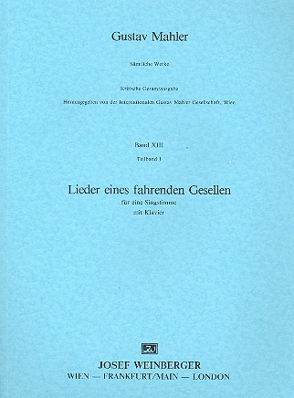 Cover: 9790500831211 | Lieder Eines Fahrenden Gesellen | Gustav Mahler | Buch