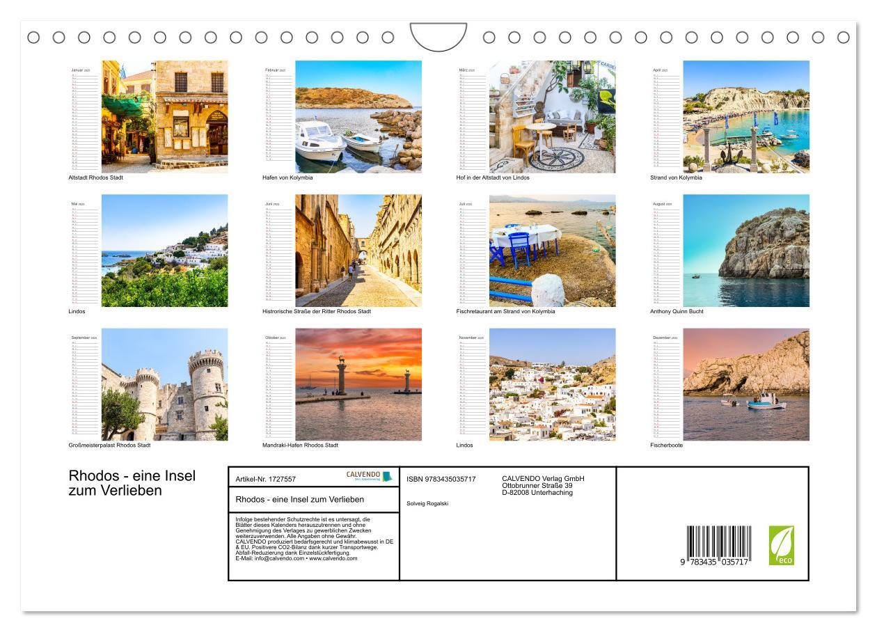 Bild: 9783435035717 | Rhodos - eine Insel zum Verlieben (Wandkalender 2025 DIN A4 quer),...