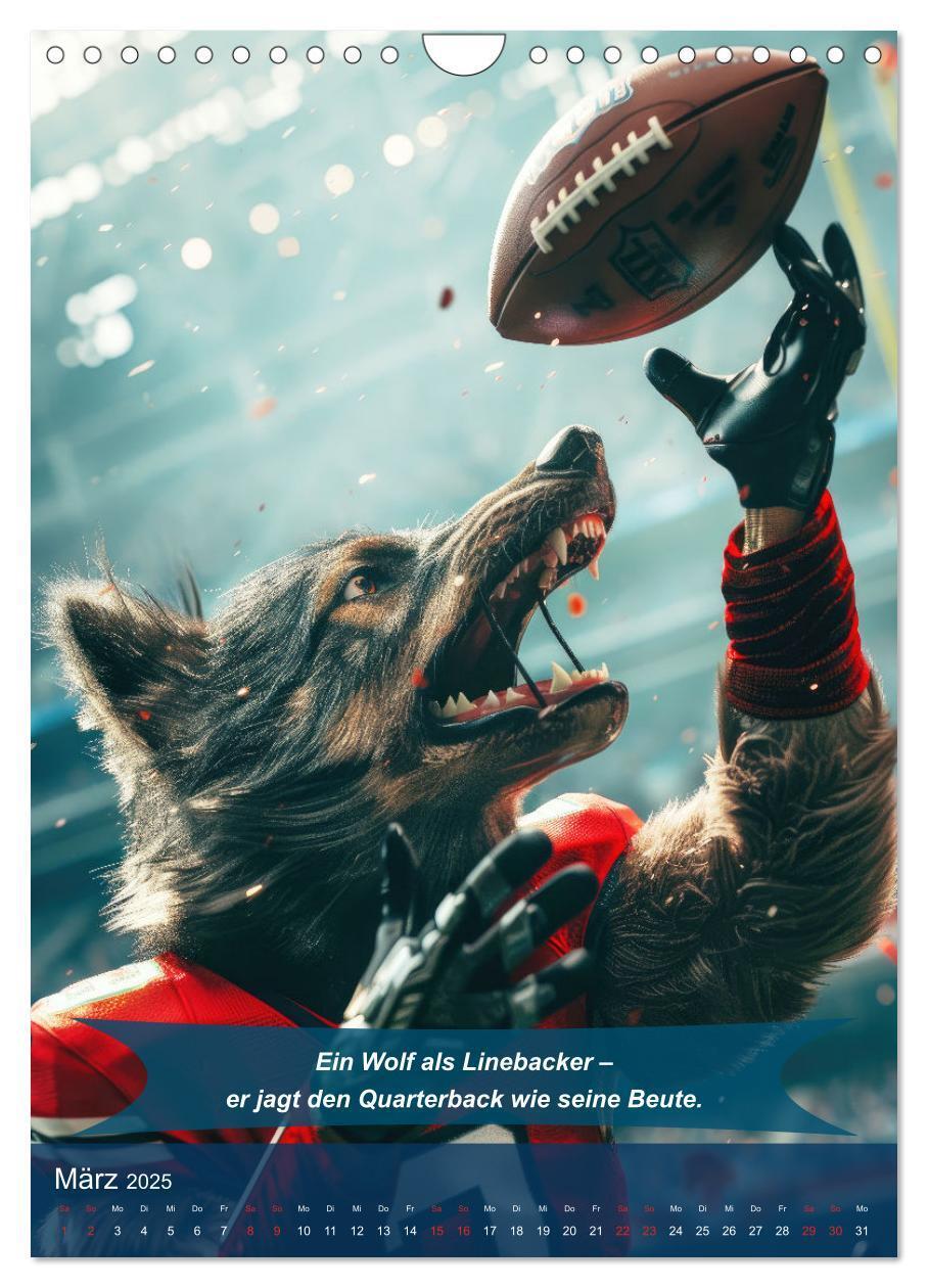 Bild: 9783457163061 | American Football mit tierischem Humor (Wandkalender 2025 DIN A4...