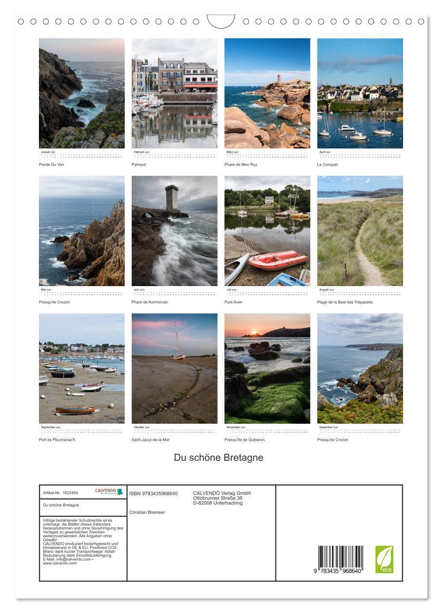 Bild: 9783435968640 | Du schöne Bretagne (Wandkalender 2025 DIN A3 hoch), CALVENDO...