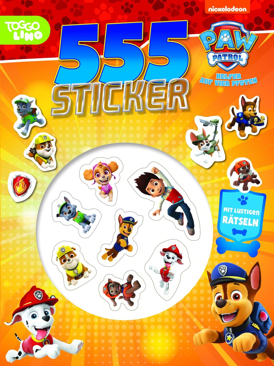 Cover: 9783849946357 | PAW Patrol 555 Sticker | Mit lustigen Rätseln I Ab 3 Jahren | Buch