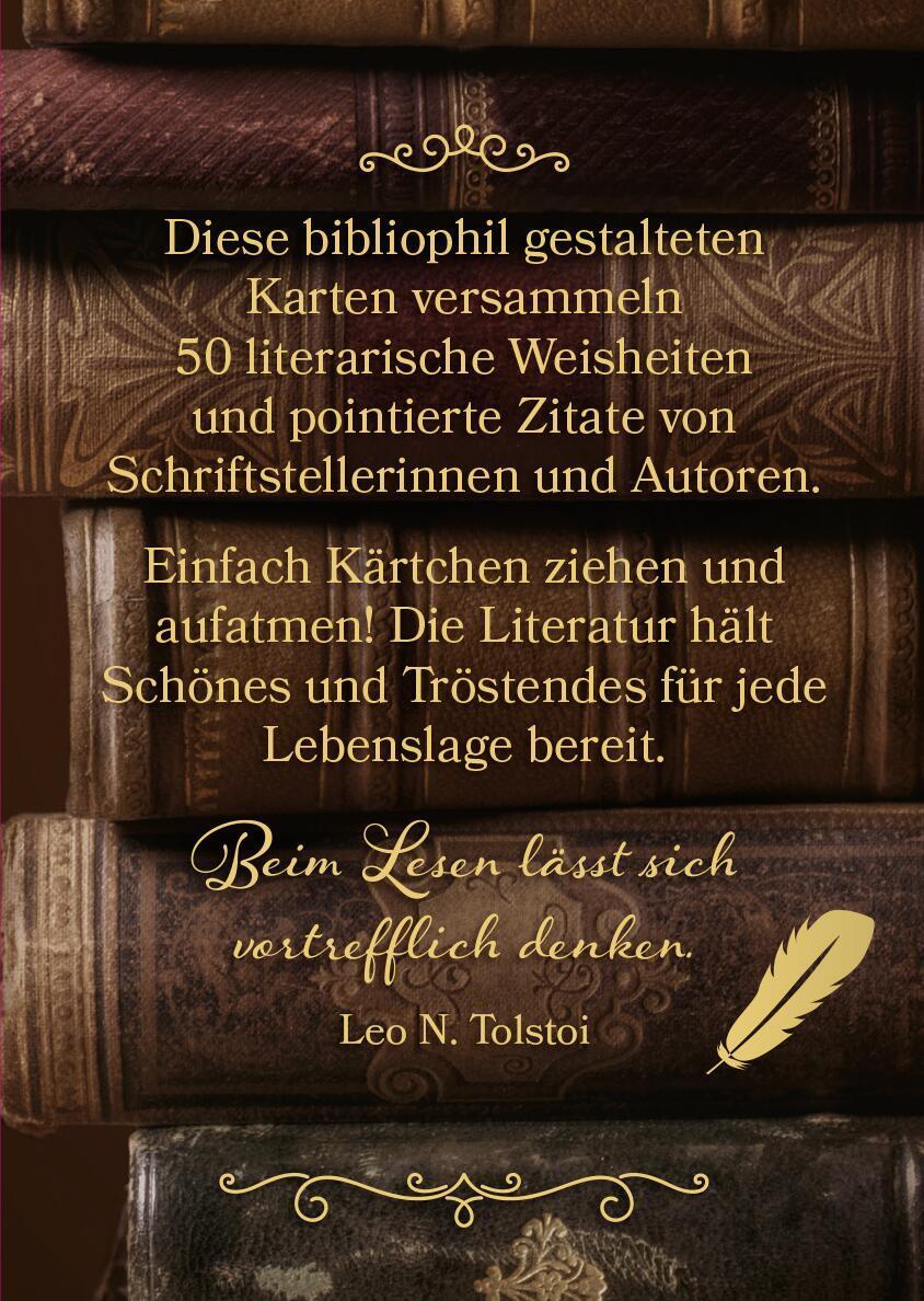 Rückseite: 9783845854410 | Kleine Literaturapotheke | 50 Zitate für jede Lebenslage | Taschenbuch