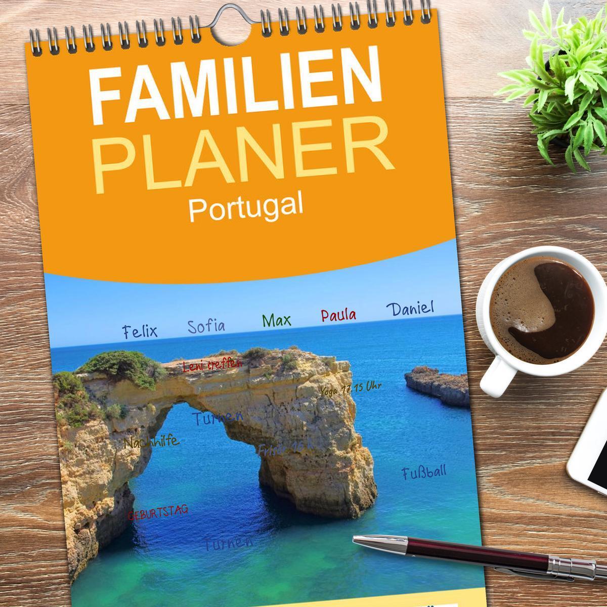 Bild: 9783457119150 | Familienplaner 2025 - Portugal mit 5 Spalten (Wandkalender, 21 x 45...