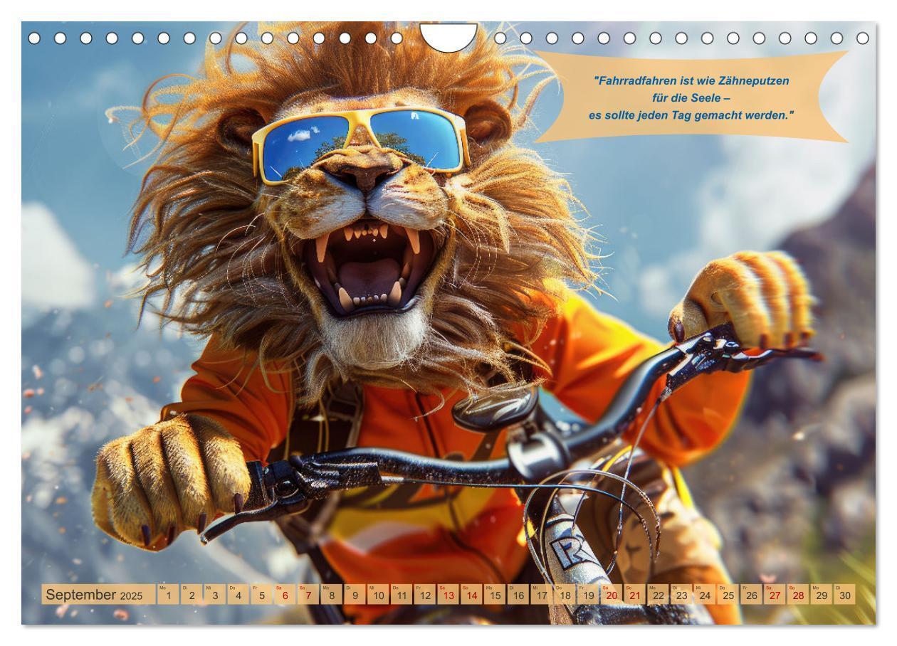 Bild: 9783457154311 | Der tierisch lustige Fahrradkalender (Wandkalender 2025 DIN A4...