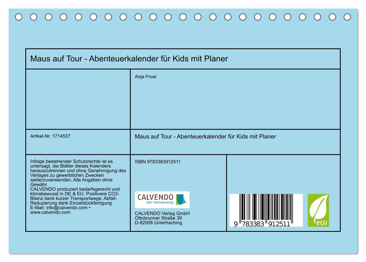 Bild: 9783383912511 | Maus auf Tour - Abenteuerkalender für Kids mit Planer...