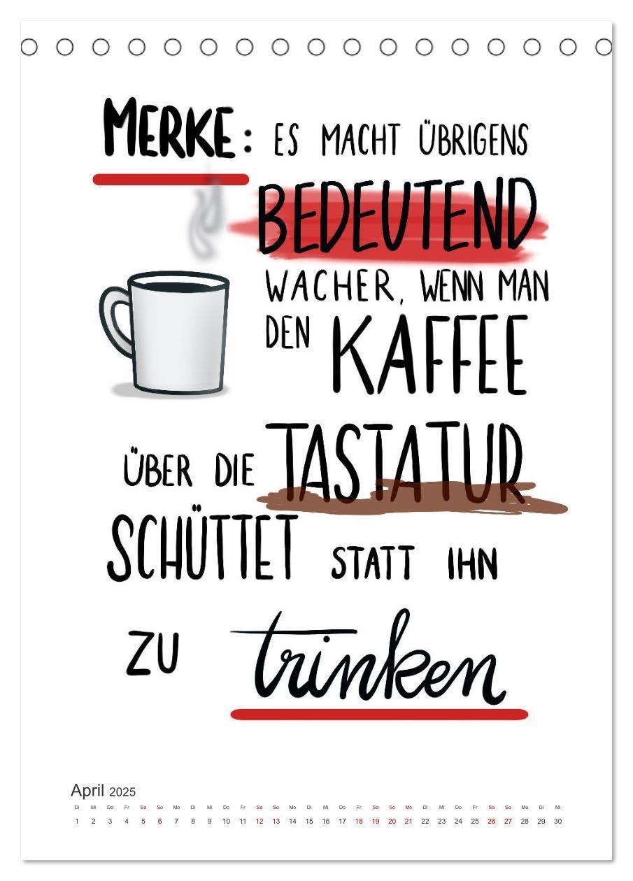 Bild: 9783435896578 | Kaffee liebt dich (Tischkalender 2025 DIN A5 hoch), CALVENDO...